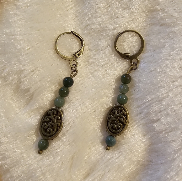 Hand Crafted Jewelry - Earrings Dangle Beaded Filigree Boho Gypsy Vibe Handmade Jewelry Bronze New